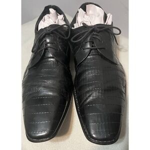 Steven Land Men's Black Dress Shoes Oxfords 100% Leather Size 13 SL752 Handmade